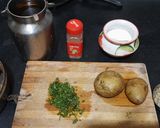 A picture of step 1 of Fennel seeds peri peri stir fry potato.
