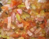 Une image de l'étape 3 de Tarte au lardon, fromage et aux légumes.