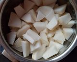 A picture of step 1 of Shalgam ka saag/ Turnip saag.