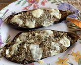 Foto del paso 8 de la receta Berenjenas Rellenas de Quinoa y Atún, Gratinadas con Queso Azul y Pecorino!!!!!