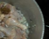 A picture of step 2 of Ofe nsala with chicken and pounded yam.