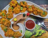 A picture of step 3 of Jawla(Tiny Shrimp) and Mixed Vegetables Fritters.