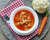 صورة لخطوة 8 من وصفة شوربة القرنبيط والجزر والحمص🥕🥦🌶️