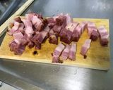 Une image de l'étape 9 de Gratin de polenta au lard, tomates, oignon, paneer et parmesan.