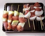 A picture of step 2 of Juicy Skewered Fried Chicken Breast & Sweet Onion.