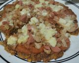 Foto del paso 9 de la receta: "Pizza"🍕de plátano🍌🥓🍗pintón🍕🧀🍅sin horno