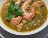 Foto del paso 16 de la receta: Bullabesa de salmón y gambones, con verduras del hortet