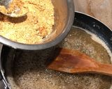A picture of step 4 of Ghee Mysore Pak.