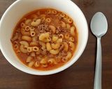 A picture of step 3 of Elbow Pasta Soup with Ground Beef.