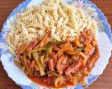Lecsókolbász ragú hentes módra recept fázis 3 fotója