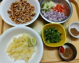 A picture of step 1 of Sprouted Black Chana Chaat.