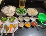 A picture of step 1 of Methi alu ke masala puri.