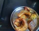 A picture of step 1 of Rohu fish curry.