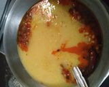 A picture of step 7 of Mutter paneer, paratha with zeera rice and dalfry.