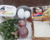 A picture of step 1 of Omelette wrap.