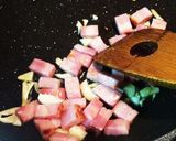 A picture of step 2 of Eggplant and Zucchini Bacon Tomato Pasta.