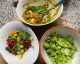 Une image de l'étape 6 de 🍋Salade 🥗 estivale 🍒quinoa 🌶️fève fraîche 🍃épinards.