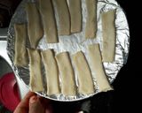 A picture of step 3 of Sweet buttery Puff pastry with chocolate nuty sauce.