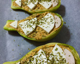 Foto del paso 4 de la receta: Calabacín relleno de atún abanicado