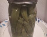 A picture of step 3 of Pickled Okra the blanching method.