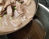 A picture of step 7 of Steak Onion and Veg in a gorgeous Gravy.😘.