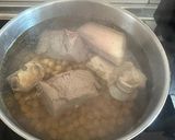 A picture of step 1 of Cocido Madrileño.