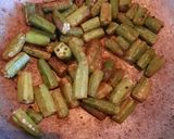 A picture of step 2 of Achari Chicken Bindi.