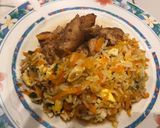 Foto del paso 6 de la receta: Chao fan de pollo (arroz salteado con zanahoria y verdeo)exprés!
