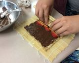 A picture of step 8 of Rice Krispie Treat Sushi.