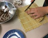 A picture of step 9 of Rice Krispie Treat Sushi.