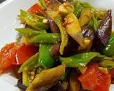 Eggplant pepper and tomato Stirfry #vegan# recipe step 6 photo