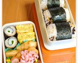 A picture of step 8 of Rice Balls with Tempura Bits and Salted Kelp - Great for Lunchboxes.