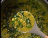 A picture of step 6 of Palak Dal (spinach-lentil soup).