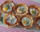 Foto del paso 3 de la receta: Cestitas de pisto con jamón y huevo