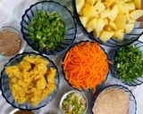 A picture of step 1 of Vegetable Seek Kebab.