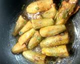 A picture of step 8 of Bharva Bharela karela.
