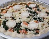 Une image de l'étape 3 de Tarte champignons, épinards, saumon fumé et chèvre.
