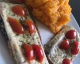 Foto del paso 8 de la receta: Milanesas de berenjena con puré de calabacín al horno y papas 🥔 🍆
