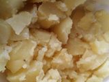 Guarnición de patata con pisto