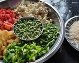 A picture of step 1 of Winter vegetables Mumbai style spicy masala pav bhaji.