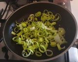 A picture of step 5 of Quinoa with Artichokes, Saffron, and Leeks.