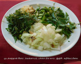 முடக்கத்தான் கீரை உருண்டை குழம்பு(balloon vine curry recipe in tamil) ரெசிபி ஸ்டேப் 1 புகைப்படம்