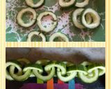 A picture of step 2 of Cucumber snail or chain...And flower salad.