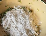 A picture of step 2 of Baby marrow, mushroom and spinach patty.