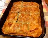 A picture of step 7 of My Mom’s Spanakotyropita (Spinach and Feta Pie) ❤️.