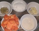 A picture of step 1 of Papaya ladoo Low calorie Motichur ladoo.