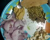 A picture of step 1 of Kaju rice in Coconut milk.