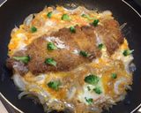 A picture of step 6 of Easy! Sweet Katsudon with Soft-Boiled Eggs.