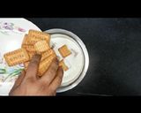 A picture of step 2 of Parle-g custard pudding.