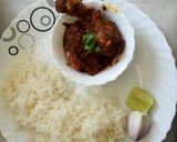 A picture of step 10 of Hyderabadi Lal murgh (Dum chicken).